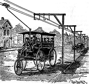 Dibble's 1889 trolleybus design